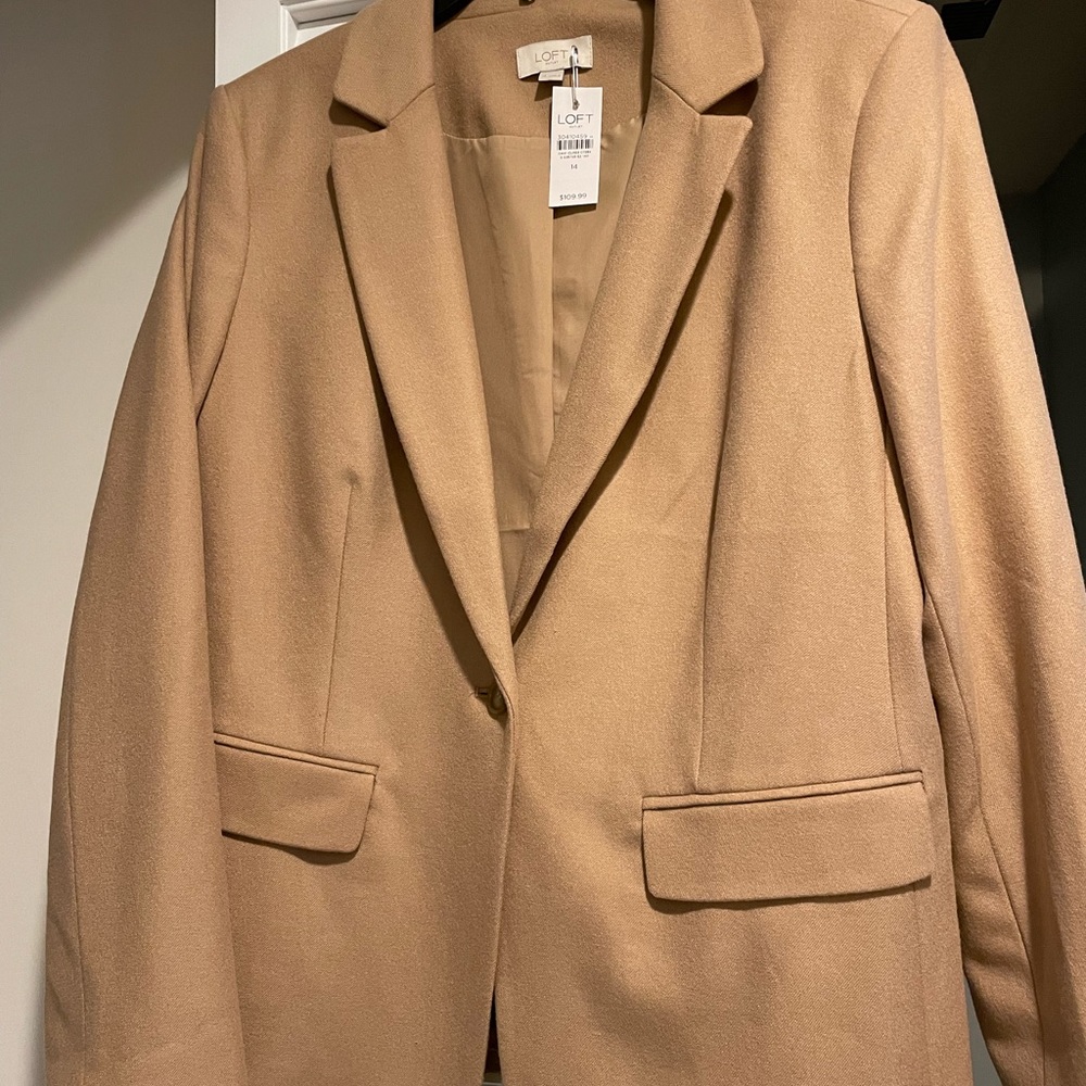 Ann Taylor Loft Camel Wool Blazer size 14, NWT. Never worn.